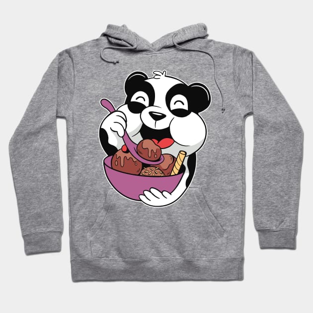 Cute Panda Eating Ice Cream Hoodie by OnepixArt